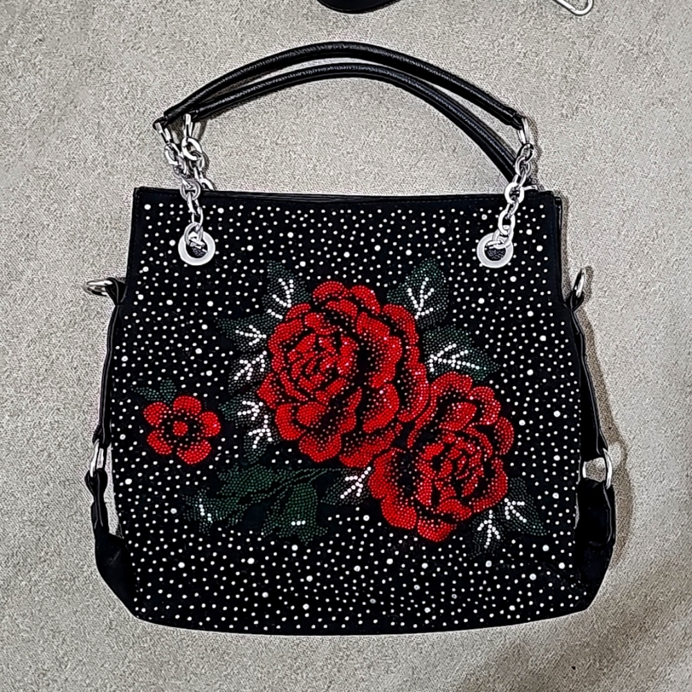 Rhinestone 🌹 Roses 🌹 embellished purse